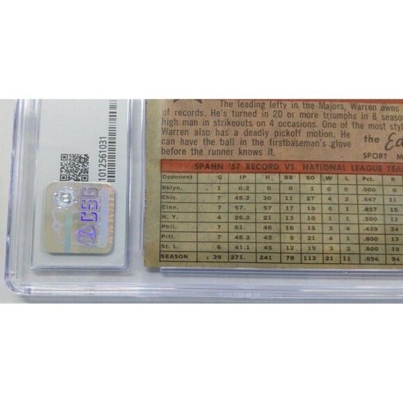 1958 Topps All Star - Warren Spahn - #494 Milwaukee Braves - CSG: 2.5 Good + - Picture 9 of 10